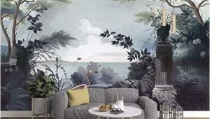 How to Paint A Wall Mural Tree Murwall Dark Trees Painting Wallpaper Seascape and Pelican