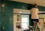 How to Paint A Wall Mural with A Projector Bud Kitchen Updates Accent Wall and Faux Painted