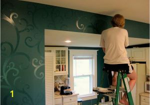 How to Paint A Wall Mural with A Projector Bud Kitchen Updates Accent Wall and Faux Painted