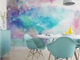 How to Paint An Abstract Wall Mural Cool tones Watercolor Wall Mural Artistic Peel and Stick