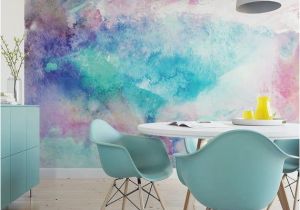 How to Paint An Abstract Wall Mural Cool tones Watercolor Wall Mural Artistic Peel and Stick