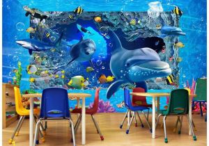 How to Paint An Ocean Mural On A Wall 3d Wallpaper Custom Wall Mural Wallpaper Underwater World Ocean 3d Stereo Wall Murals 3d Living Room Wall Decor Wallpaper High Definition