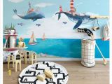 How to Paint An Ocean Mural On A Wall Papel De Parede 3d Wallpapers Custom Mural Wall Paper nordic Creative Watercolor Mediterranean Ocean Whale Children S Room Background High