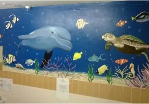 How to Paint An Ocean Mural On A Wall Sealife Mural In Nursing Home Bathroom