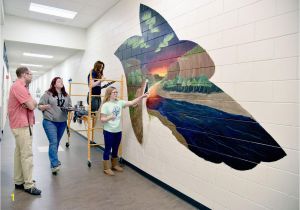 How to Project Mural On Wall Mural Support Williston Students Decorate Halls Of New High