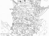 Howl S Moving Castle Coloring Pages Growth Howl S Moving Castle Coloring Pages Drawing Clipartxtras