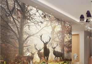 Hunting Mural Wallpaper Beibehang Wallpaper for Walls 3 D Retro Nostalgic Style forest Deer