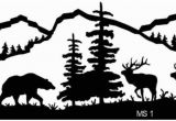 Hunting Scene Wall Murals Mountain Scene Bear and Elk Metal Wall Art Powered by