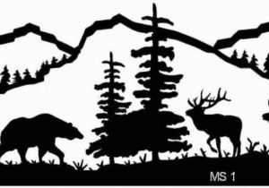 Hunting Scene Wall Murals Mountain Scene Bear and Elk Metal Wall Art Powered by