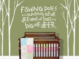 Hunting Wall Murals Tree Decals for Nursery Fishing Poles and Hunting Gear Tree Wall