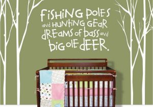 Hunting Wall Murals Tree Decals for Nursery Fishing Poles and Hunting Gear Tree Wall