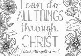 I Can Do All Things Through Christ Coloring Page Just What I Squeeze In All Things Through Christ