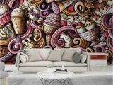 Ice Cream Wall Mural Us $12 82 Off Hand Drawn Cartoon Ice Cream 3d Wallpaper for Walls Cold Drink Restaurant Tea Bar Ktv Background Wallpapers Mural Decoration In