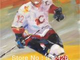 Ice Hockey Wall Murals Ice Hockey Player In Rink Sports 24×36 Handpainted Oil