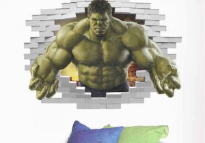 Incredible Hulk Wall Mural Powerful Hulk 3d Broken Hole Wall Stickers for Boys Room Decoration Avengers Super Hero Mural Art Kids Wall Decal Pvc Posters