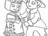 Indian Girl Coloring Pages Indian Girl and Pilgrim Boy Coloring Page