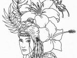 Indian Girl Coloring Pages Lovely Native American On Native American Day Coloring Page