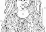 Indian Girl Coloring Pages Vector Hand Drawn Portrait Of An Indian Girl with A Pattern