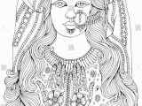 Indian Girl Coloring Pages Vector Hand Drawn Portrait Of An Indian Girl with A Pattern