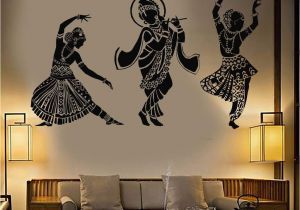 Indian Mural Wall Art Vinyl Wall Decal Dance Indian Womans Devadasi Indian Dance