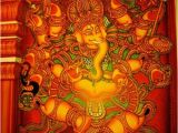 Indian Murals Paintings Dancing Ganesha Kerala Mural Painting Artist Navin P B From Kerala