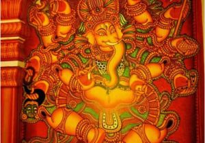 Indian Murals Paintings Dancing Ganesha Kerala Mural Painting Artist Navin P B From Kerala