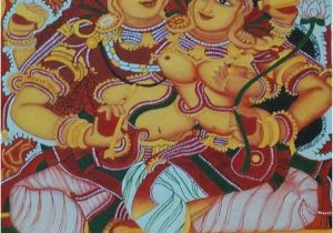 Indian Murals Paintings Kerala Mural Painting Lord Shiva and Parvathi by athira K S