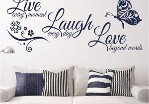 Inexpensive Wall Murals Kedode Live Laugh Love Text Stickers butterfly Wall Art Wallpaper