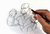 Infinity Gauntlet Thanos Coloring Pages Drawing Thanos From Infinity War Sketch Monster
