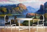 Italian Landscape Murals Realistic Landscape Oil Paintings Valley Spring Mural