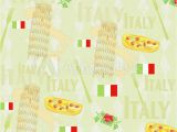 Italian Restaurant Wall Murals Wall Murals Italy Travel Seamless Pattern with National