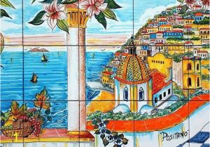 Italian Wall Tile Murals Ceramic Murals for Kitchen Backsplash Coast Of Positano