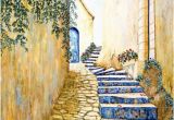 Italian Wall Tile Murals sole Journey Canvas Art by Artist Linda Paul