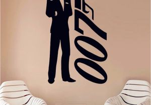 James Bond Wall Mural James Bond Daniel Craig 007 Movie Film Silhouette Wall Art Sticker