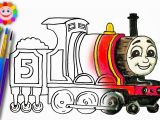 James the Red Engine Coloring Pages Coloring with Thomas and Fiends How to Draw James the Red