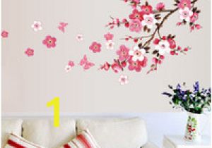 Japanese Cherry Blossom Tree Wall Mural 120x50cm Cherry Blossom Flower Wall Stickers Waterproof Living Room Bedroom Wall Decals 739 Decors Murals Poster