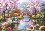 Japanese Garden Wall Murals Japanese Garden Diy Paint by Number Kit Framed Unframed Canvas