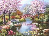 Japanese Garden Wall Murals Japanese Garden Diy Paint by Number Kit Framed Unframed Canvas