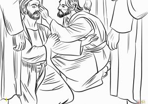 Jesus Heals the Blind Man Coloring Page Jesus Heals A Man Born Blind Coloring Page