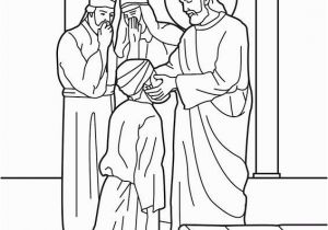 Jesus Heals the Blind Man Coloring Page Jesus Heals the Man Born Blind Bible Coloring Page