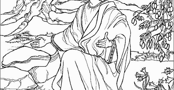 Jesus In the Garden Of Gethsemane Coloring Page Printable Jesus Praying In the Garden Gethsemane Coloring Pages