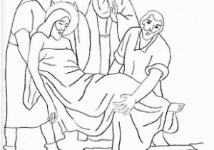Jesus On the Cross Coloring Pages Printable Fourteenth Station Coloring Page Website Has All Of the
