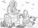 Jesus Raises Lazarus From the Dead Coloring Page Jesus and the Samaritan Woman at the Well Bible Coloring Page