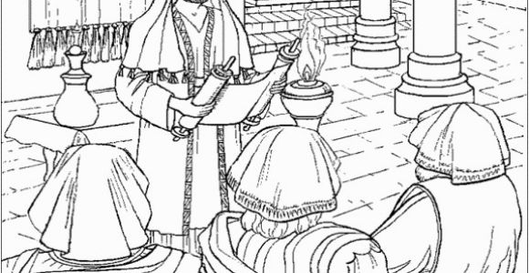 Jesus Teaching In the Synagogue Coloring Page Jesus Reading the Scroll Of isaiah