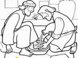 Jesus Washes the Disciples Feet Coloring Page 158 Best Drawings Line Images