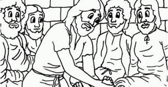 Jesus Washes the Disciples Feet Coloring Page Coloring Pages Jesus and His Disciples