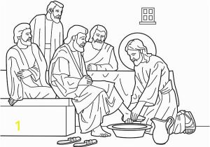 Jesus Washes the Disciples Feet Coloring Page Jesus Free Clipart 71