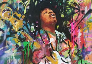 Jimi Hendrix Wall Mural Jimi Hendrix Singer Music Rock Painting Canvas Print Art