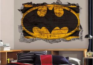 John Deere Tractor Wall Murals Batman Logo Wall Art Decal 3d Smashed Wood Textured Vinyl Wall Decor