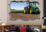 John Deere Wall Mural Tractor Wall Decal 3d Art Stickers John Deere Farm Tractor